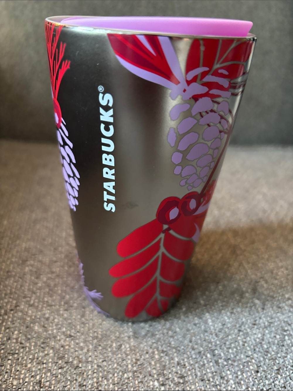 Starbucks Metallic Floral Tumbler in Red & Purple